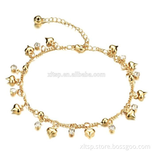 Charming design women anklet top quality crystal 18k gold anklet